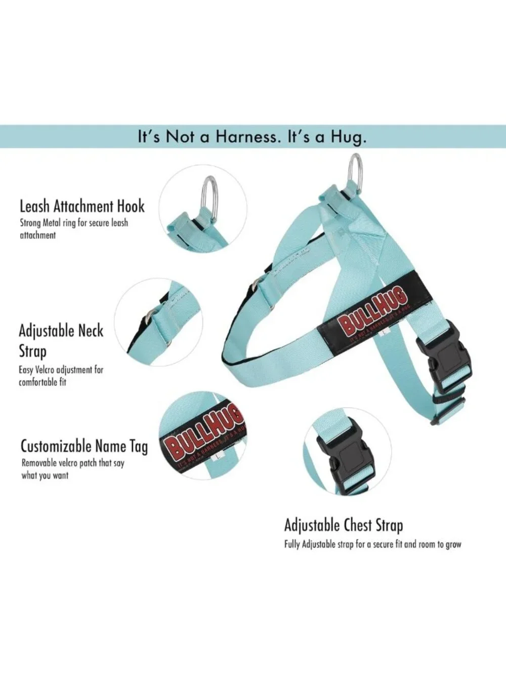 No Pull, No Choke Adjustable Dog Harness for Bulldogs & Pugs - Safe Easy Walks